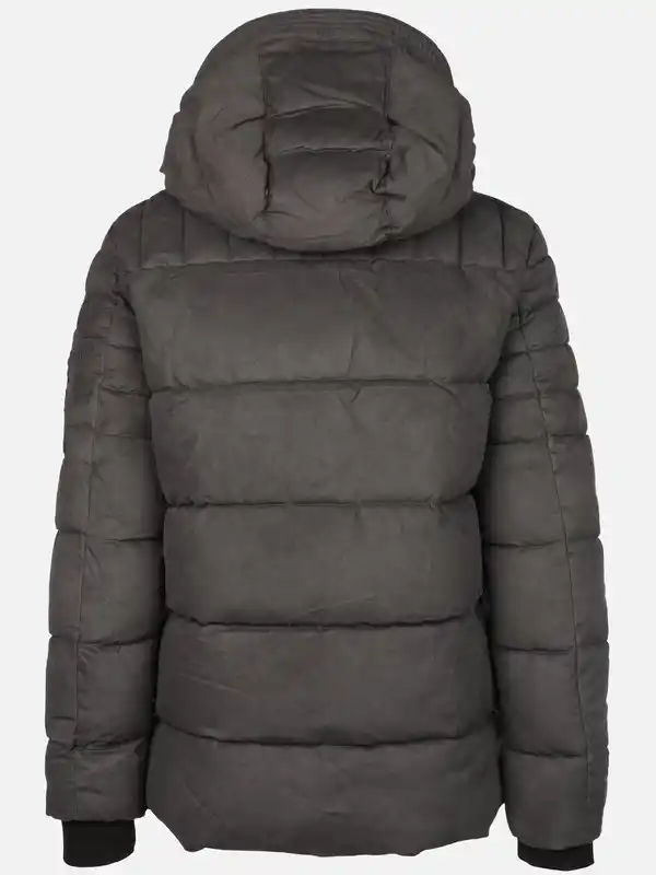 Bild 2 von Herren Velour Steppjacke mit Kapuze Grau