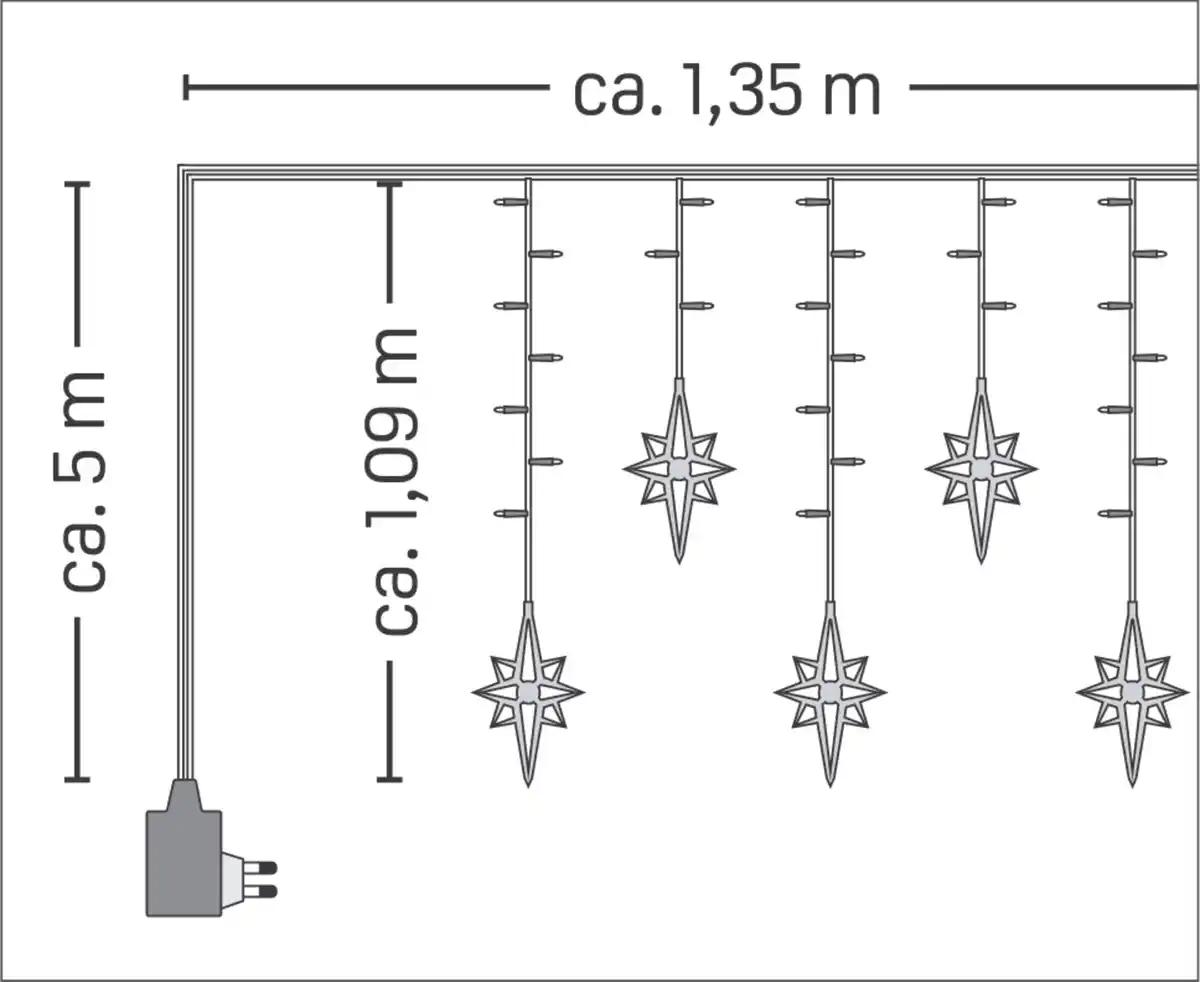 Bild 3 von IDEENWELT LED-Polarstern-Vorhang