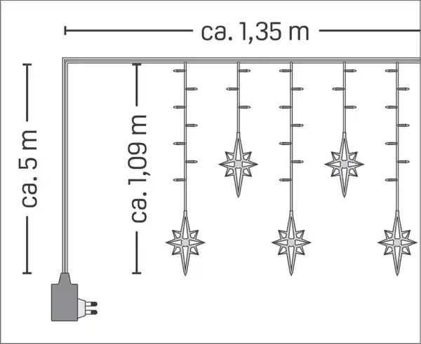 Bild 3 von IDEENWELT LED-Polarstern-Vorhang