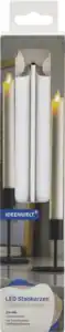 IDEENWELT 2er Set LED-Stabkerzen weiß