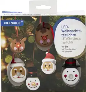 IDEENWELT 6er Set LED Weihnachtsteelichte
