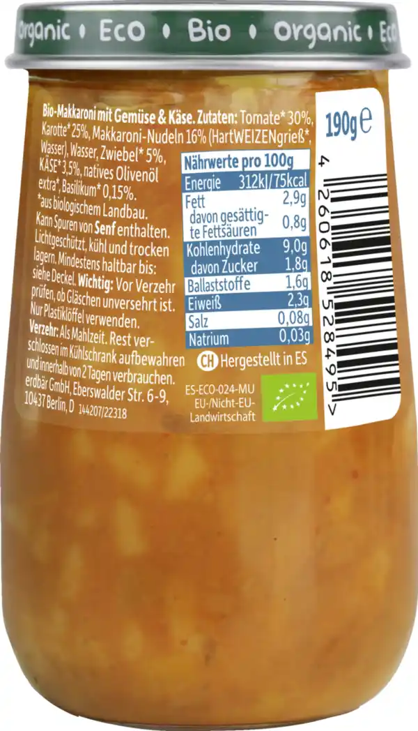 Bild 2 von Freche Freunde Bio Gläschen Makkaroni mit Tomate & Karotte, 190 g