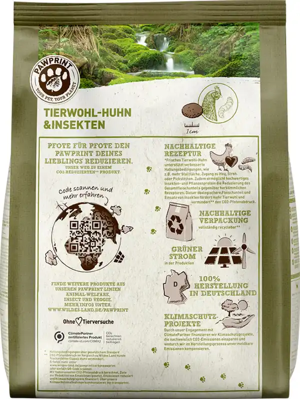 Bild 2 von Wildes Land Hundefutter Tierwohl Huhn & Insekten, 1.000 g