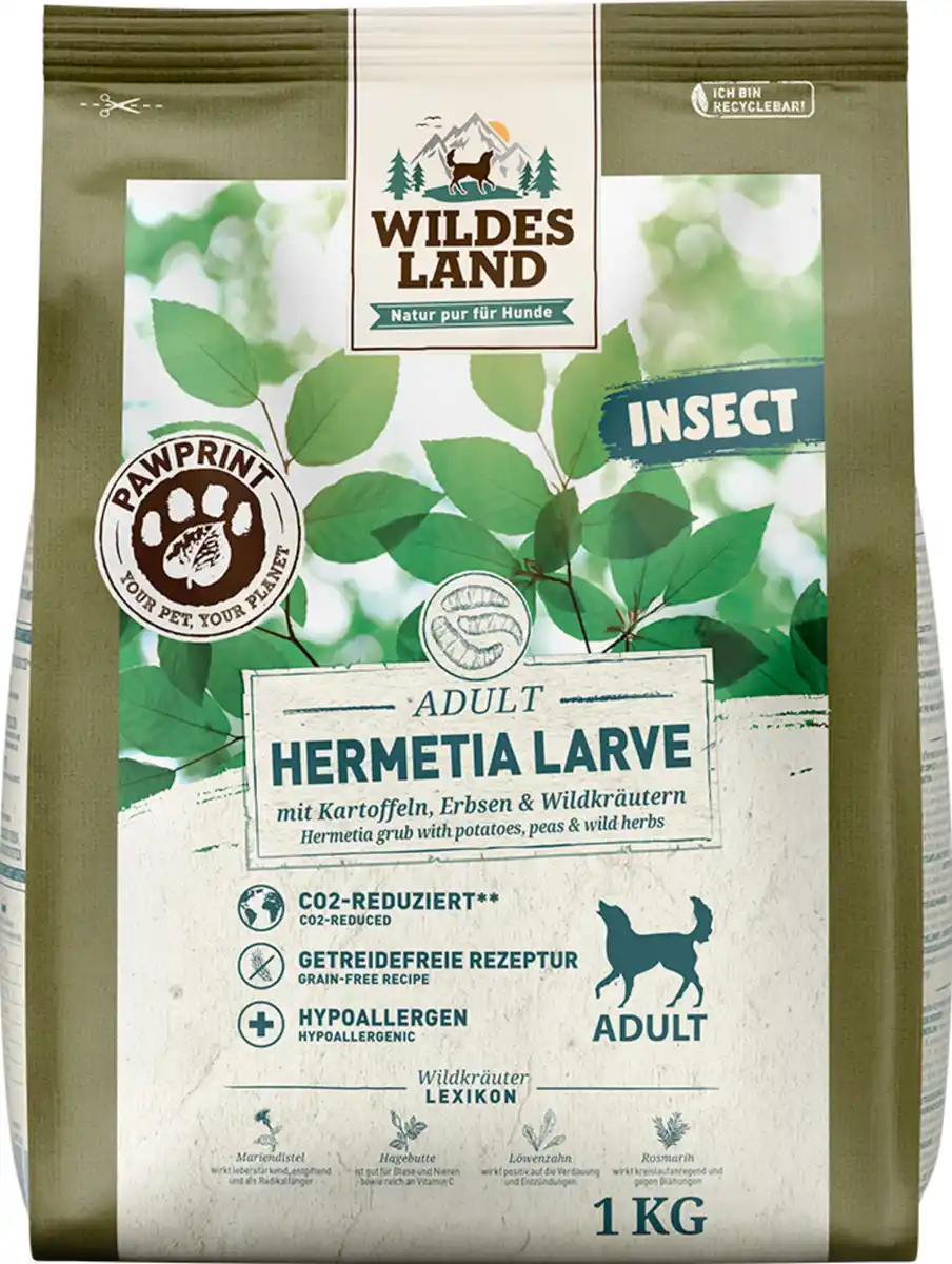 Bild 1 von Wildes Land Hundefutter Insect Hermetia Larve, 1.000 g