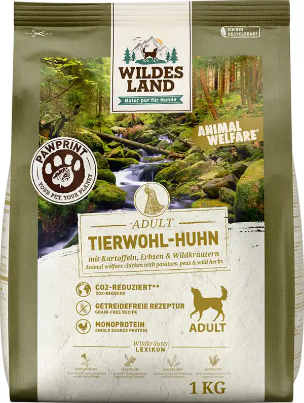 Bild 1 von Wildes Land Hundefutter Tierwohl Huhn, 1.000 g