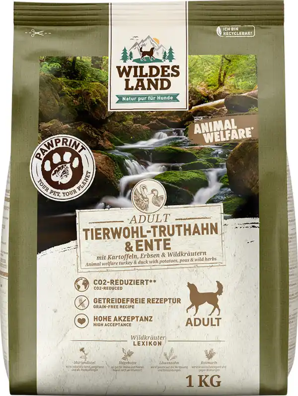 Bild 1 von Wildes Land Hundefutter Tierwohl Truthahn & Ente, 1.000 g