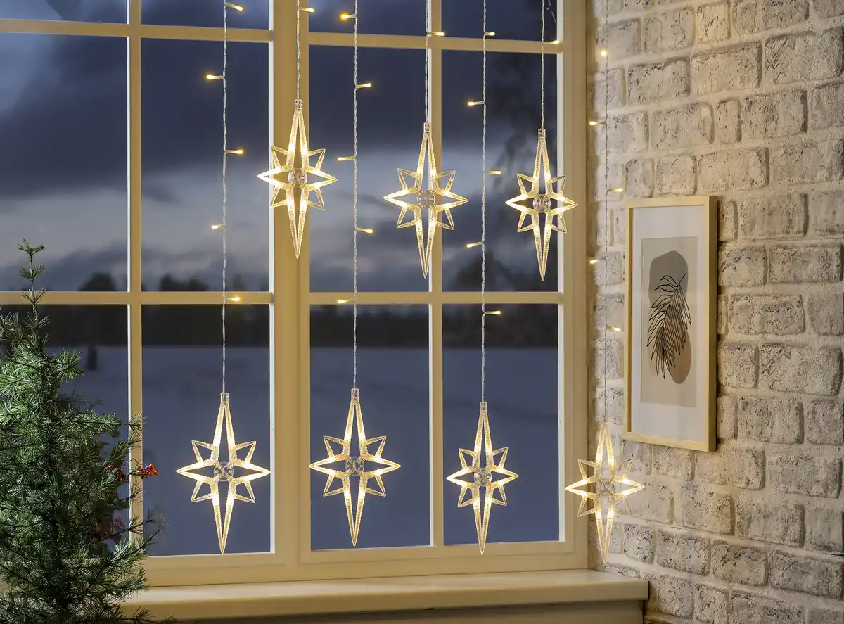 Bild 1 von IDEENWELT LED-Polarstern-Vorhang