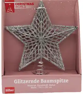 Christbaumspitze Stern 19,5x20cm Farbe: Gold