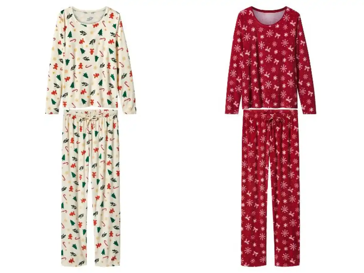 Bild 1 von esmara® Damen Velours-Pyjama
