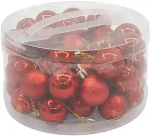 Christbaumkugeln 49erPack 2,8cm 3fach.sort. o.G Farbe: rot