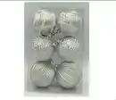 Bild 1 von Christbaumkugeln Luxus 6erPack silber 8cm o.G