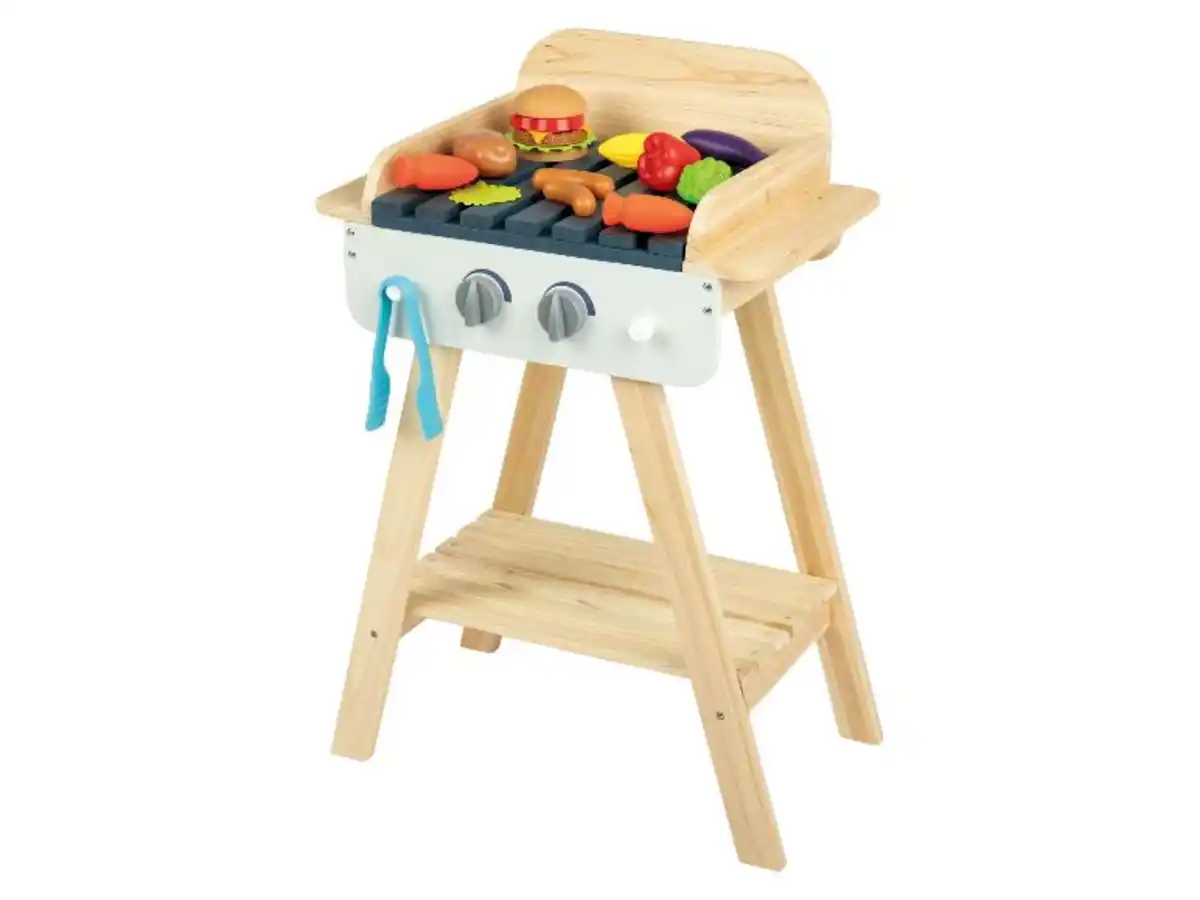Bild 1 von Playtive Holz Spielzeug-Grill für draußen, 14-teilig