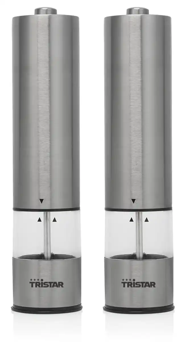 Bild 1 von Tristar Elektrische Pfeffer- /Salzmühle PD-8880 edelstahl 2er Set