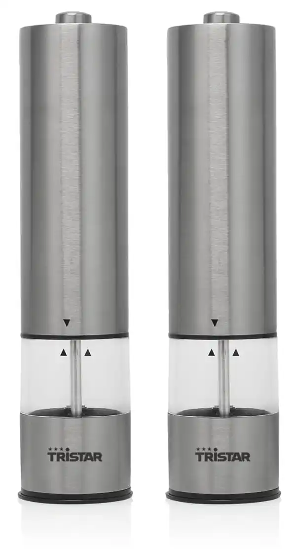 Bild 1 von Tristar Elektrische Pfeffer- /Salzmühle PD-8880 edelstahl 2er Set