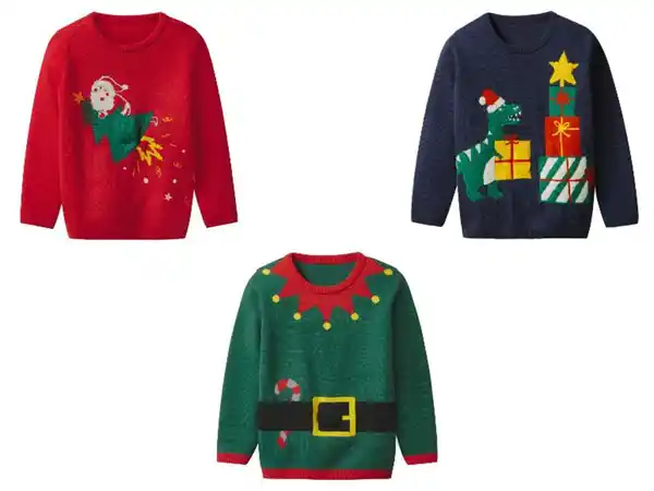 Bild 1 von lupilu® Kinder-Premium-Weihnachtspullover mit LED-Effekt und Musik / Kinder-Premium-Weihnachtspullover mit LED-Effekt