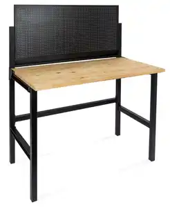 TrendLine Klappbare Werkbank mit Massivholzplatte & Lochrückwand