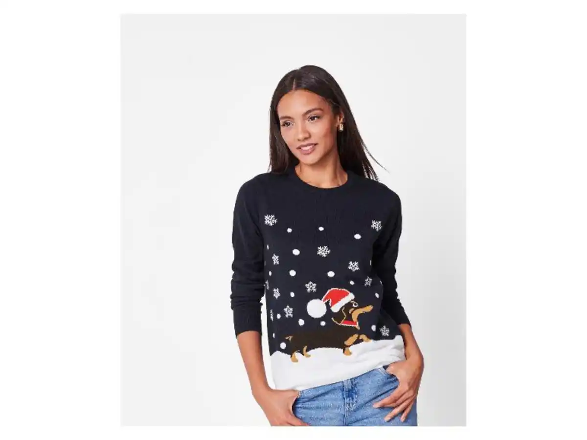 Bild 2 von esmara® Damen Weihnachtspullover mit LED-Effekt / Weihnachtspullover mit Musik / Weihnachtspullover