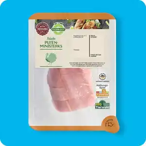 FAIR & GUT Puten-Ministeaks, Aus dem Putenbrustfilet geschnitten