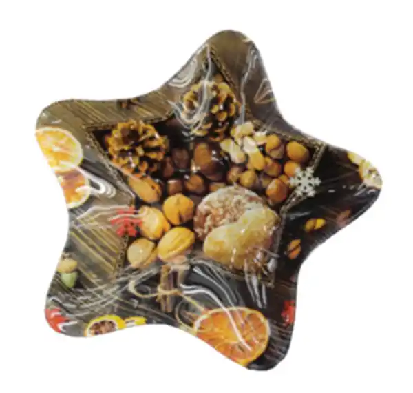 Bild 1 von WH Glasschale Stern Winterfrucht Print 19,5x3,3cm