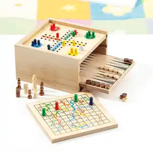 Game Holz-Brettspiel 7in1