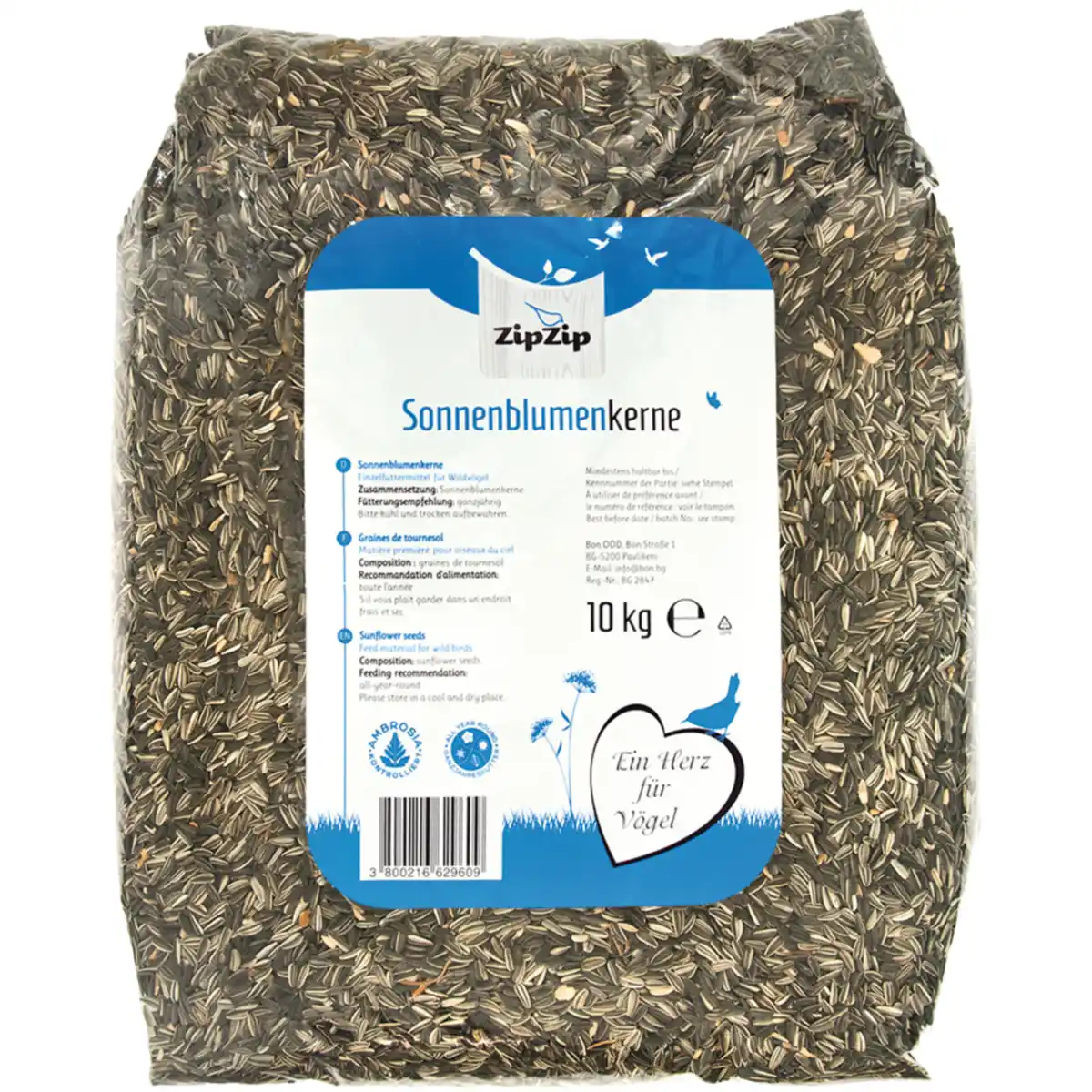 Bild 1 von Sonnenblumenkerne 10 kg – Natürliches Wildvogelfutter für das ganze Jahr