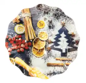 WH Glasteller rund Weihnachtszauber ca.30cm