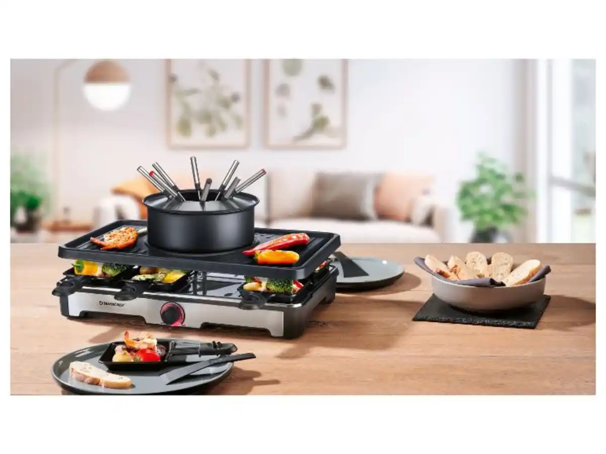 Bild 3 von SILVERCREST® Premium-Fondue-Raclettegrill-Kombination SRGF 1400 A3