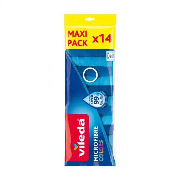 Bild 1 von Vileda Allzwecktuch Microfibre Colors Mikrofaser 30 x 30 cm blau- 14er Pack