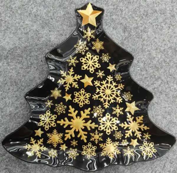 Bild 1 von WH Glasschale Tannenbaum Sterne 24,5x24,7x2cm