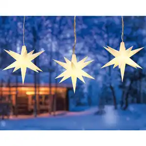 I-Glow 3D-LED-Leuchtsternkette 3er