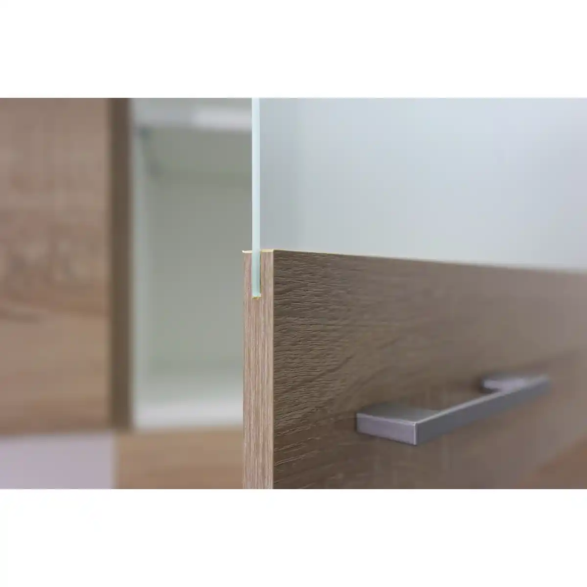 Bild 2 von Flex-Well Glas-Hängeschrank »Samoa«, Sonoma Eiche, weiß/braun, melaminbeschichtete Spanplatte