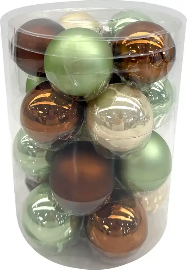 Bild 1 von TrendLine Weihnachtskugeln aus Glas Ø 6 cm grün espresso 20 Stück