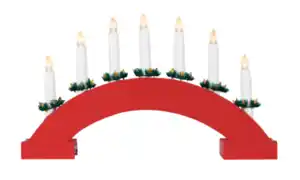 Lichterbrücke rund 40x24cm 7LEDww T 2f sort 2xAANE Farbe: Rot
