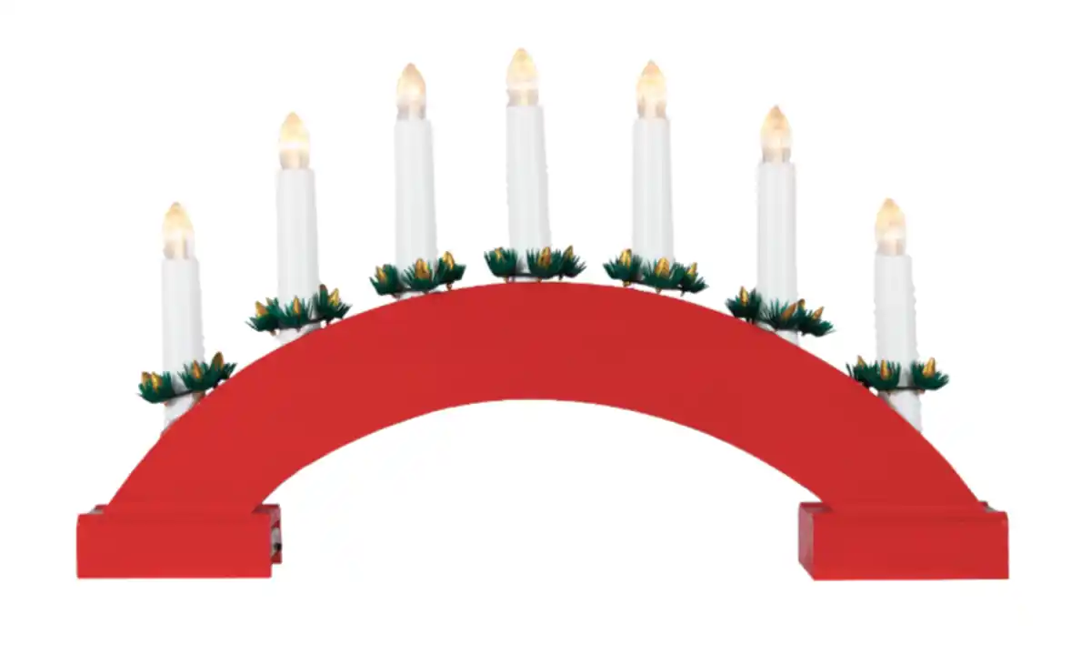 Bild 1 von Lichterbrücke rund 40x24cm 7LEDww T 2f sort 2xAANE Farbe: Rot