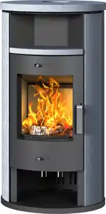 Accente Kaminofen Verona II Stahl, grau, Naturstein 7,5 kW