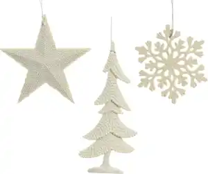 Kaemingk Weihnachtsanhänger in weiß 10,5 cm