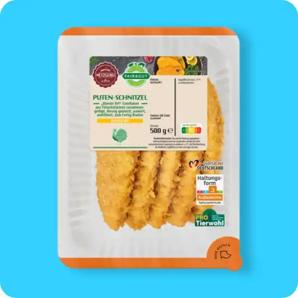 Bild 1 von FAIR & GUT Putenschnitzel Wiener Art, Haltungsform 3²