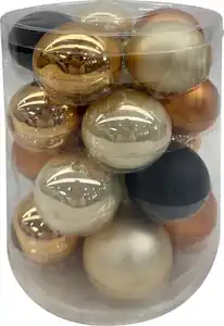 TrendLine Weihnachtskugeln aus Glas Ø 6 cm brandy-braun schwarz 20 Stück