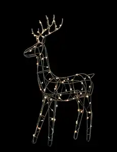 Rentier Metall 32x9x47,5cm 90LED 3xAA