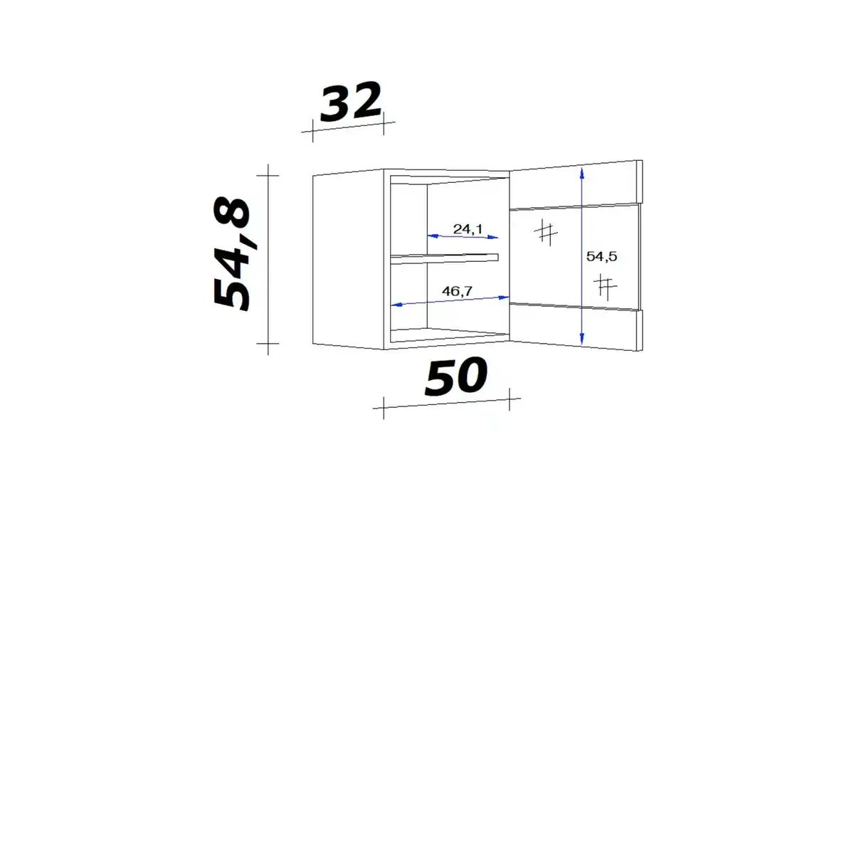 Bild 4 von Flex-Well Glas-Hängeschrank »Samoa«, Sonoma Eiche, weiß/braun, melaminbeschichtete Spanplatte