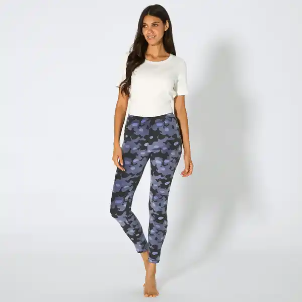 Bild 1 von Damen-Homewear-Velvet-Leggings mit Blumen-Muster