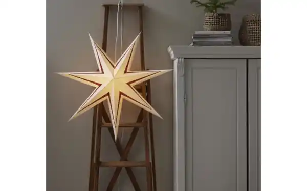 Bild 4 von Papier Stern Stripe, dunkelrot/weiß, 70 cm