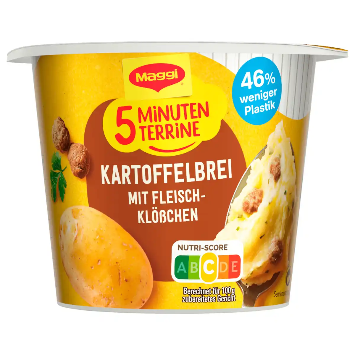 Bild 1 von Maggi 5 Minuten Terrine Kartoffelbrei mit Fleischklößchen 46g