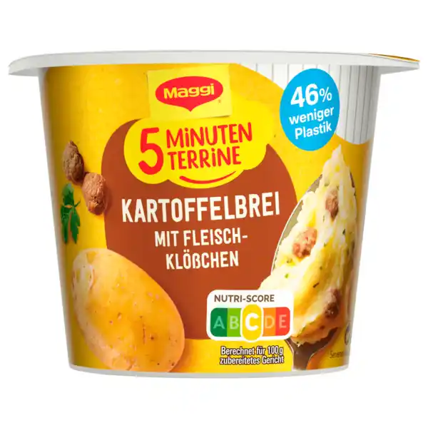 Bild 1 von Maggi 5 Minuten Terrine Kartoffelbrei mit Fleischklößchen 46g