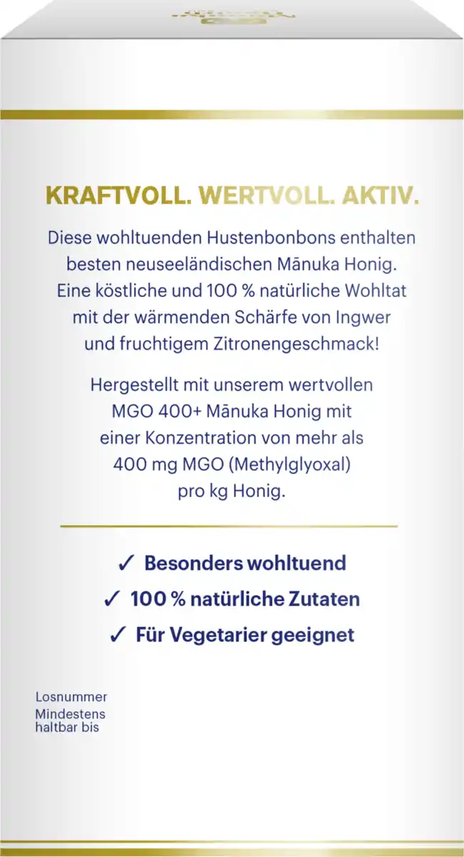 Bild 4 von manuka health Manuka Honig Hustenbonbons MGO 400 Ingwer & Zitronen-Geschmack, 100 g