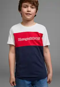 KangaROOS T-Shirt in Colorblockdesign, Blau|rot|weiß