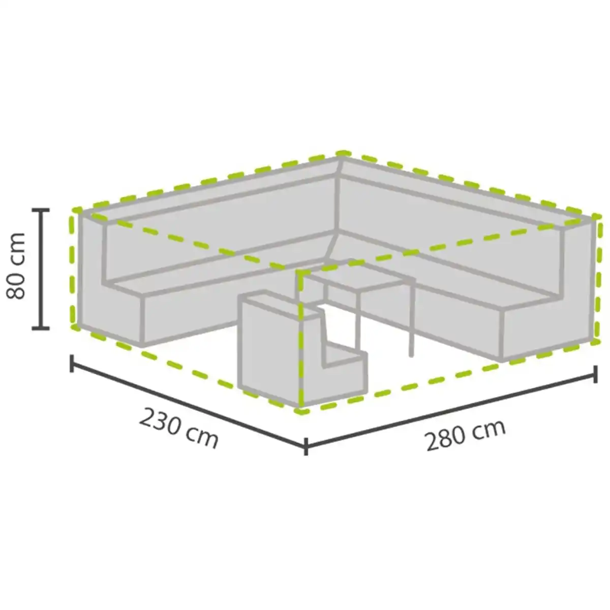 Bild 2 von Perel Garten-Schutzhülle XL für Lounge-Gruppen 80 cm x 230 cm x 280 cm