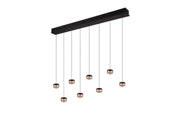 Bild 1 von LED-Pendelleuchte Orbit, schwarz/coffee, 8-flammig, 155 cm, inkl. Dimmfunktion