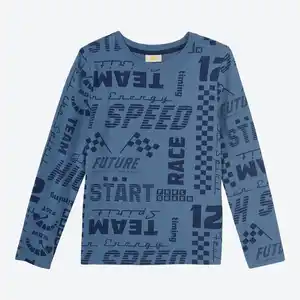 Kinder-Jungen-Langarmshirt mit Allover-Print