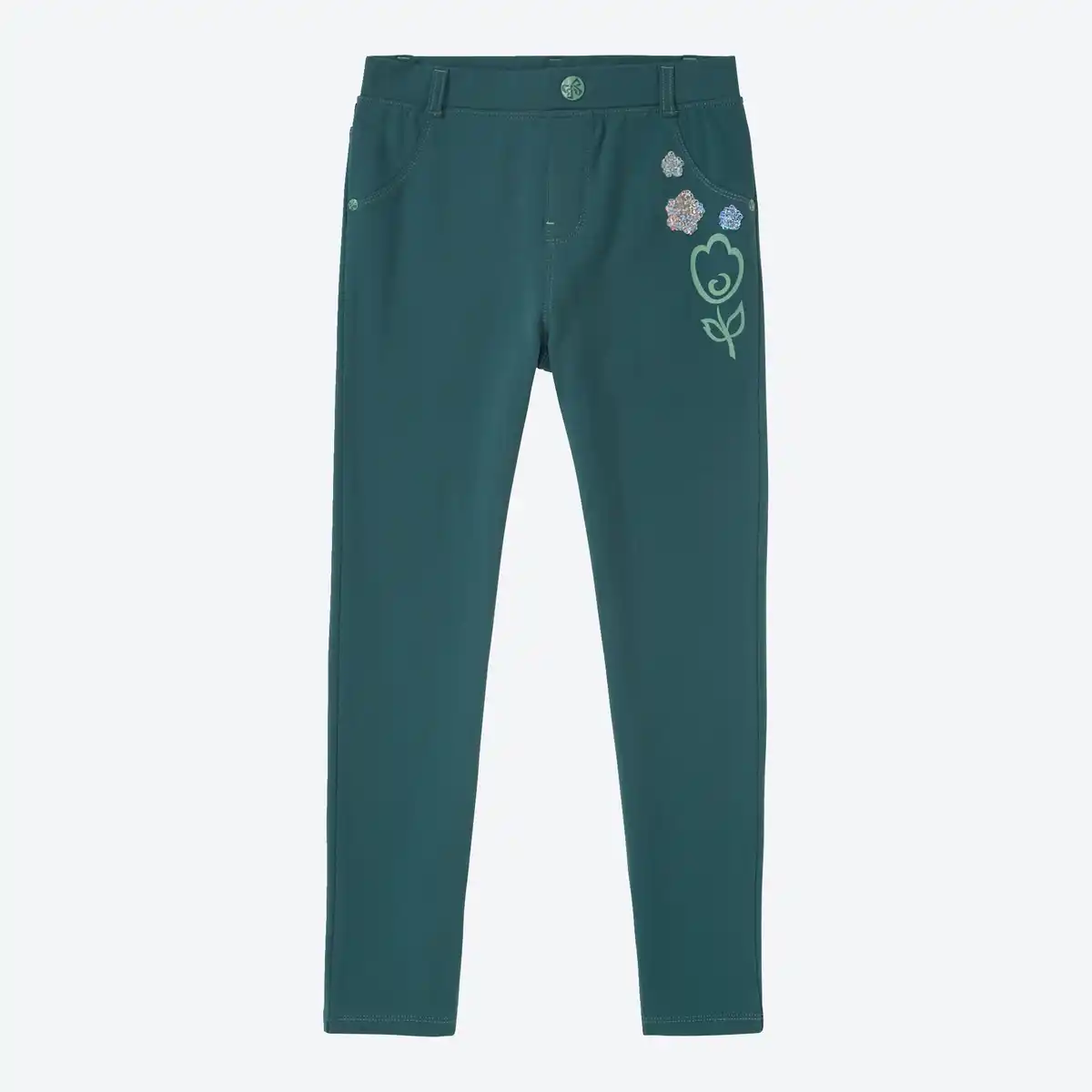 Bild 1 von Kinder-Mädchen-Sweatleggings mit Gürtelschlaufen